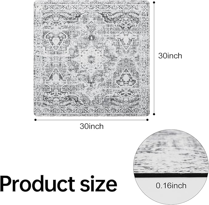 OJIA Stair Treads Non-Slip Landing Rug 31"x31" Matching Mat for Wooden Steps, Square Capet Stair Treads Rubber Backing Stair Runner Anti-Slip Stair Landing Mat