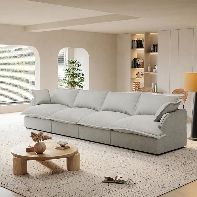 Intuition Decor Cloud Modular Sectional Sofa,Down Filled Sectional Sofa Comfort Comfy Sofa Couch with Cushion Covers Removable Extra Deep Seats,Couch for Living Room Apartment Office
