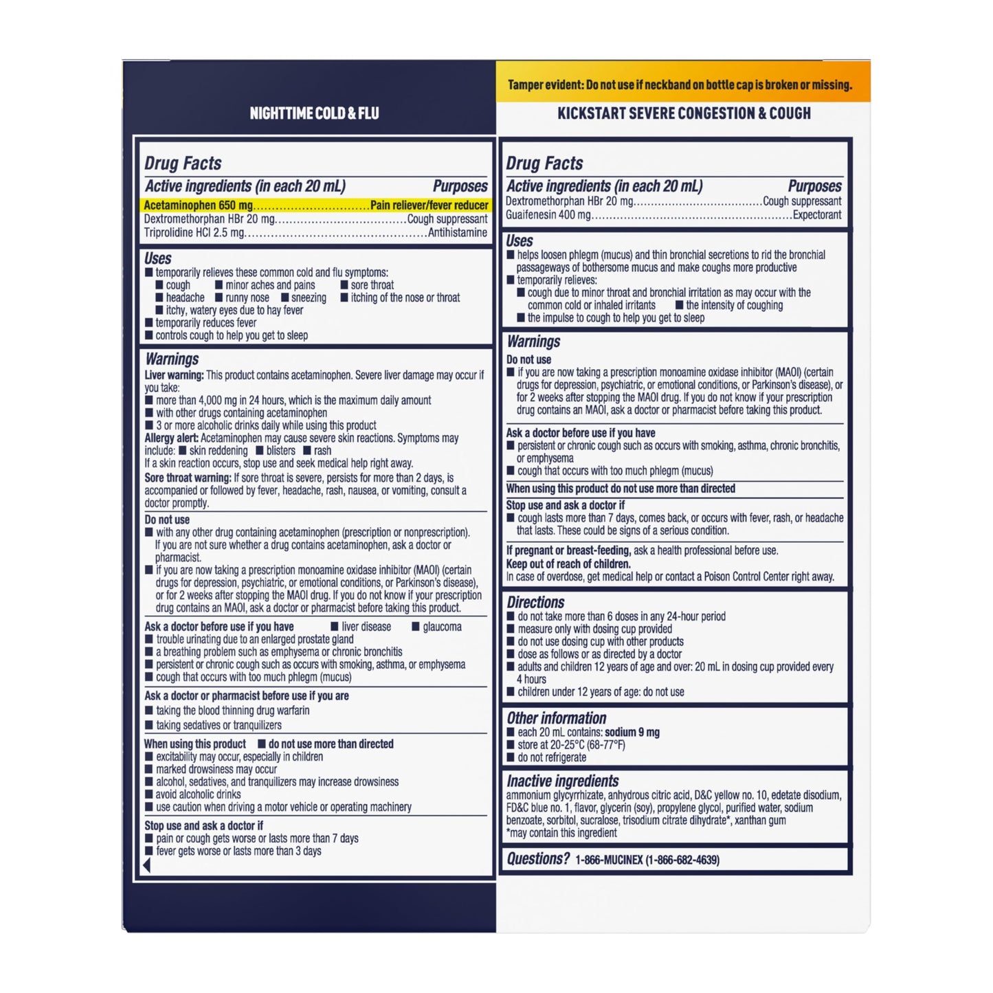 Mucinex Fast-Max Kickstart Severe Congestion & Cough & Nighttime Cold and Flu Medicine for Adults, Powerful Over-The-Counter Medication for Mutli-Symptom Relief, 2x6 Fl Oz