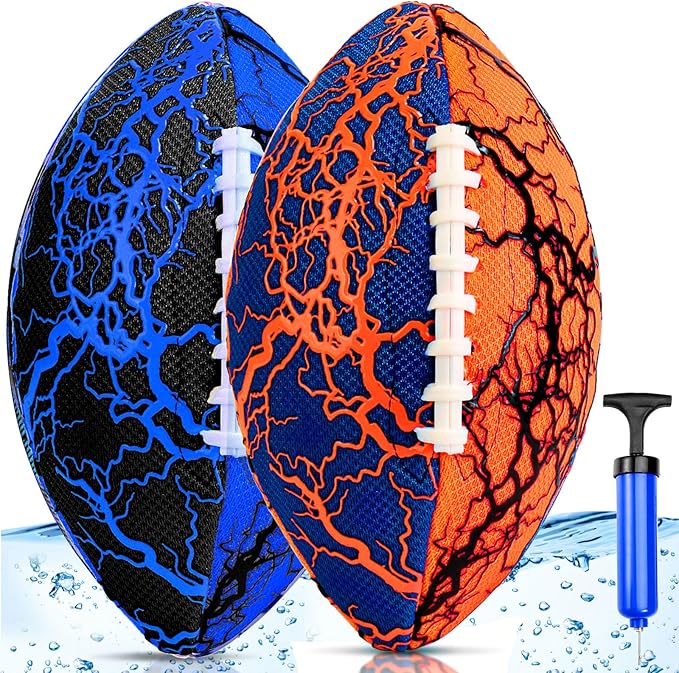 Jasonwell Pool Beach Water Football - 2Pack Strong Grip Waterproof Football for All-Weather Play Pool Toys Beach Games Out...