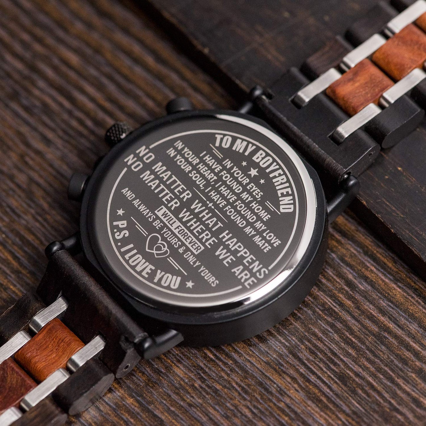 BOBO BIRD S18-1 Personalized Engraved Wood Watch Customized Wooden Watches for Husband Boyfriend Birthday Anniversary (Boyfriend-1)
