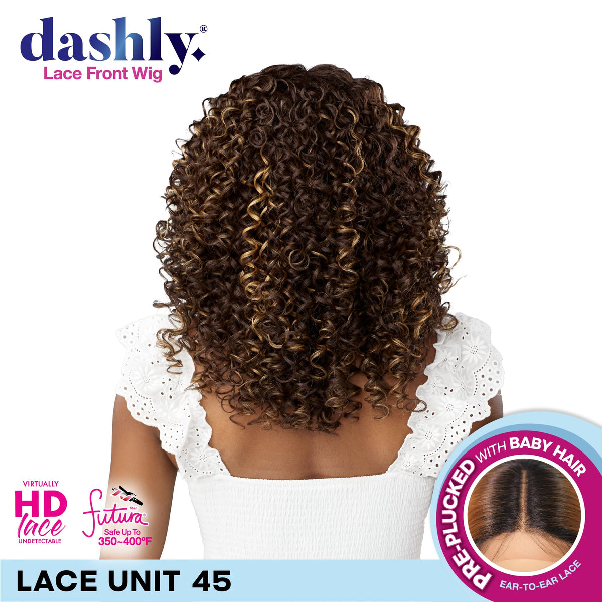 Sensationnel Dashly Lace Front Wig - Unit 45 Hand Tied Laceparting Ear to Ear Synthetic (2 DARKBROWN)
