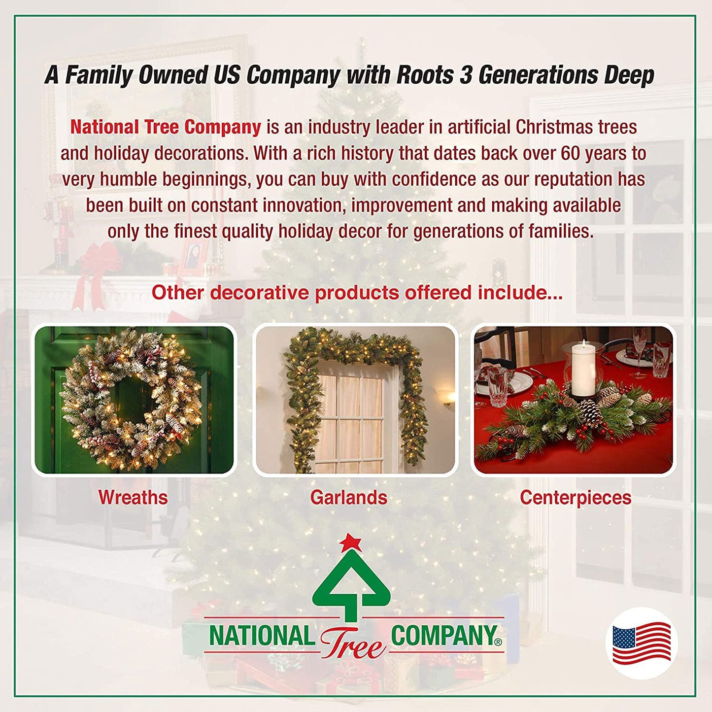 National Tree Company Artificial Mini Christmas Tree, Green, Kincaid Spruce, Includes Stand, 4 Feet