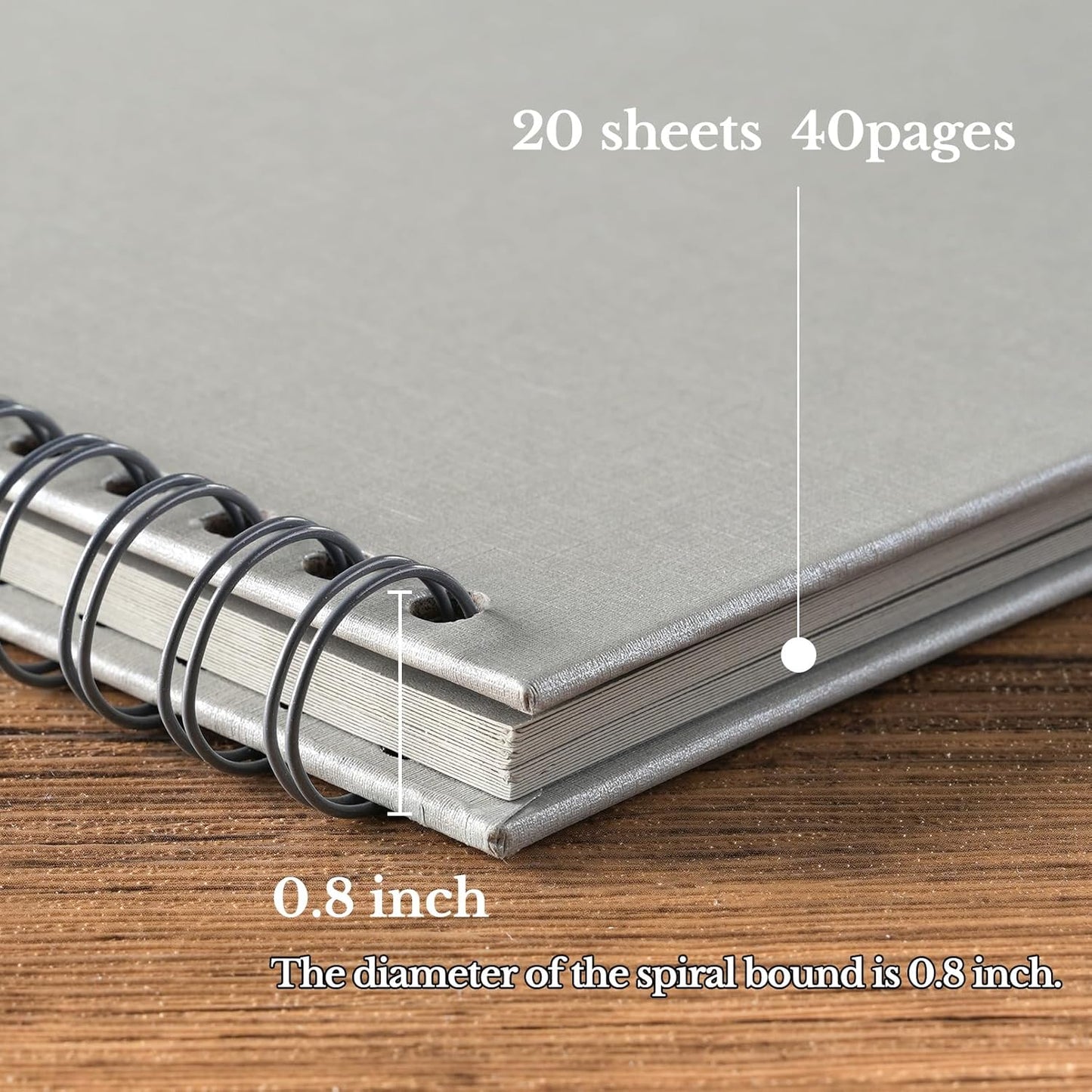 potricher 10 x 10 Inch DIY Scrapbook Album 40 Pages Hardcover Kraft Paper Scrap Book Photo Albums Memory Book for Wedding and Anniversary Family (Gray, 10 Inch)