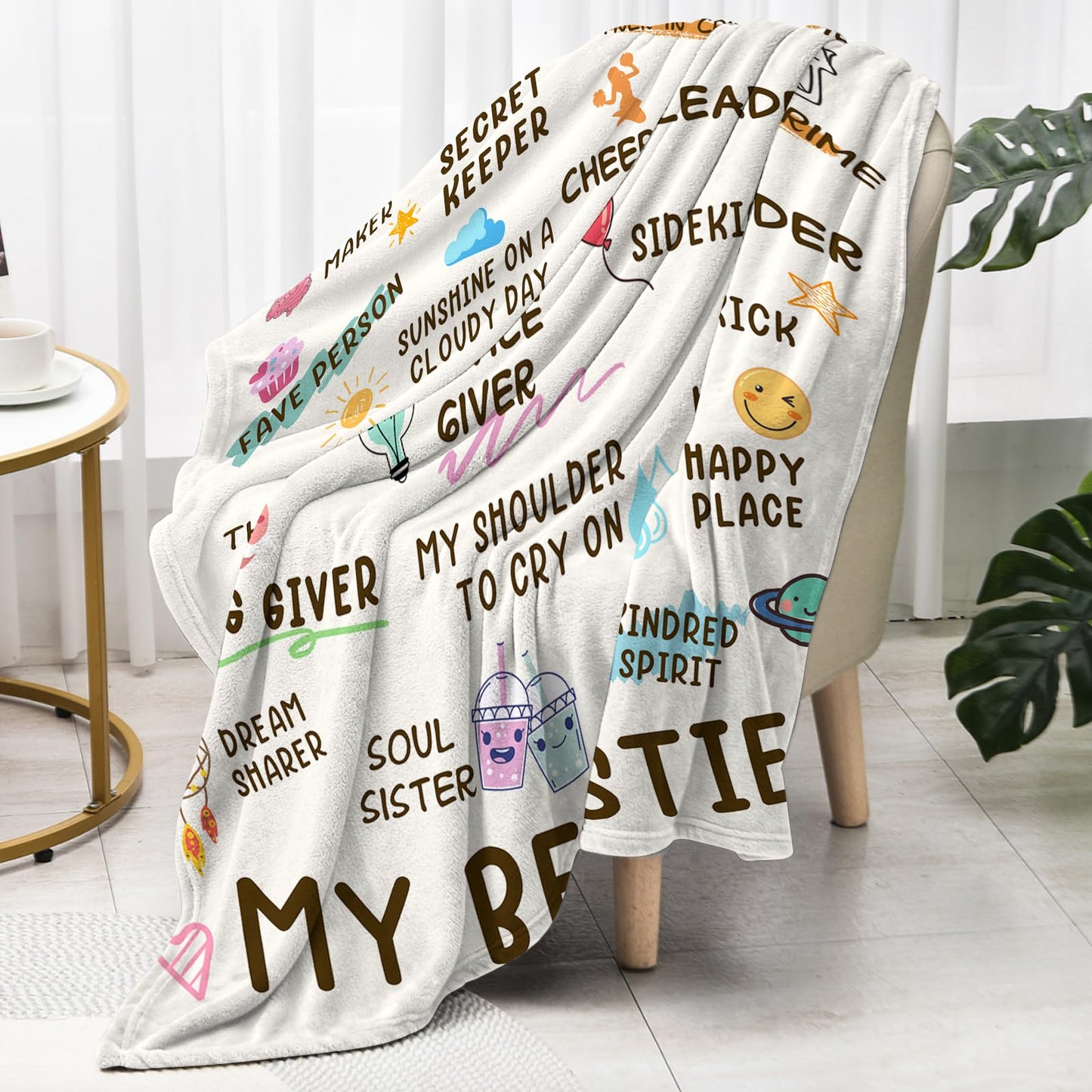 Best Friend Blanket, Best Friend Birthday Gifts for Women, Friendship Gifts for Woman, BFF - Work Bestie&Coworker Leaving Gift Ideas, Christmas day for BestFriend Coworkers, Bestie blanket 60"x 50"