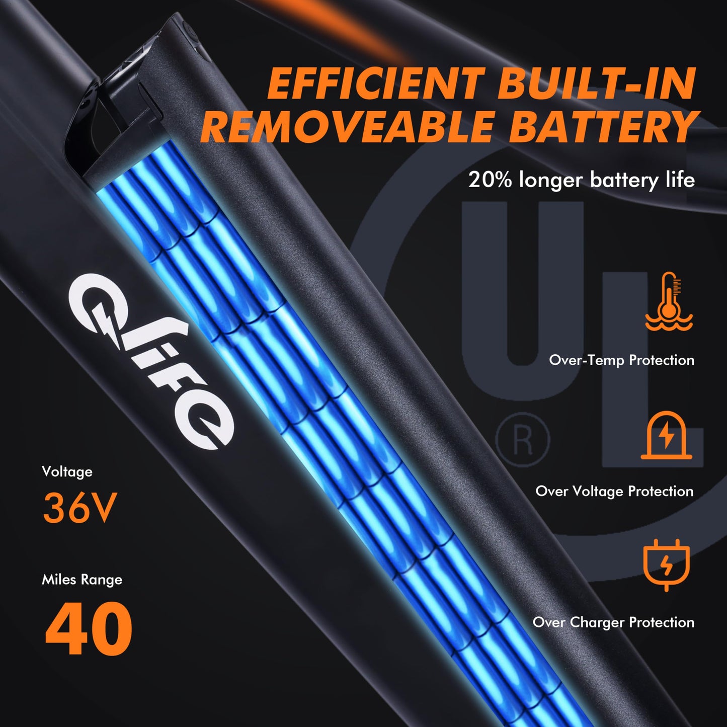 Qlife Cityone Electric Bike for Adults 26" Ebike with 2.1" Tire,Built-in Removable Battery, Peak 750W Motor Ebikes with 7 Speed Commuter Mountain Electric Bicycle,Cement Grey