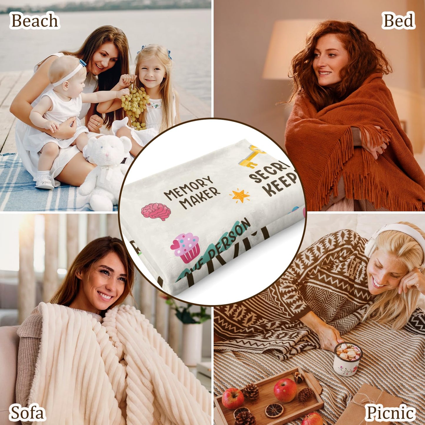 Gifts for Mom Birthday, Birthday Gift for Mom, Gifts for Mother, Mother Present for Valentines Christmas Mothers Day, Mommy Blanket, Anniversary Present Blanket to Mom from Daughter Son 60”x50”