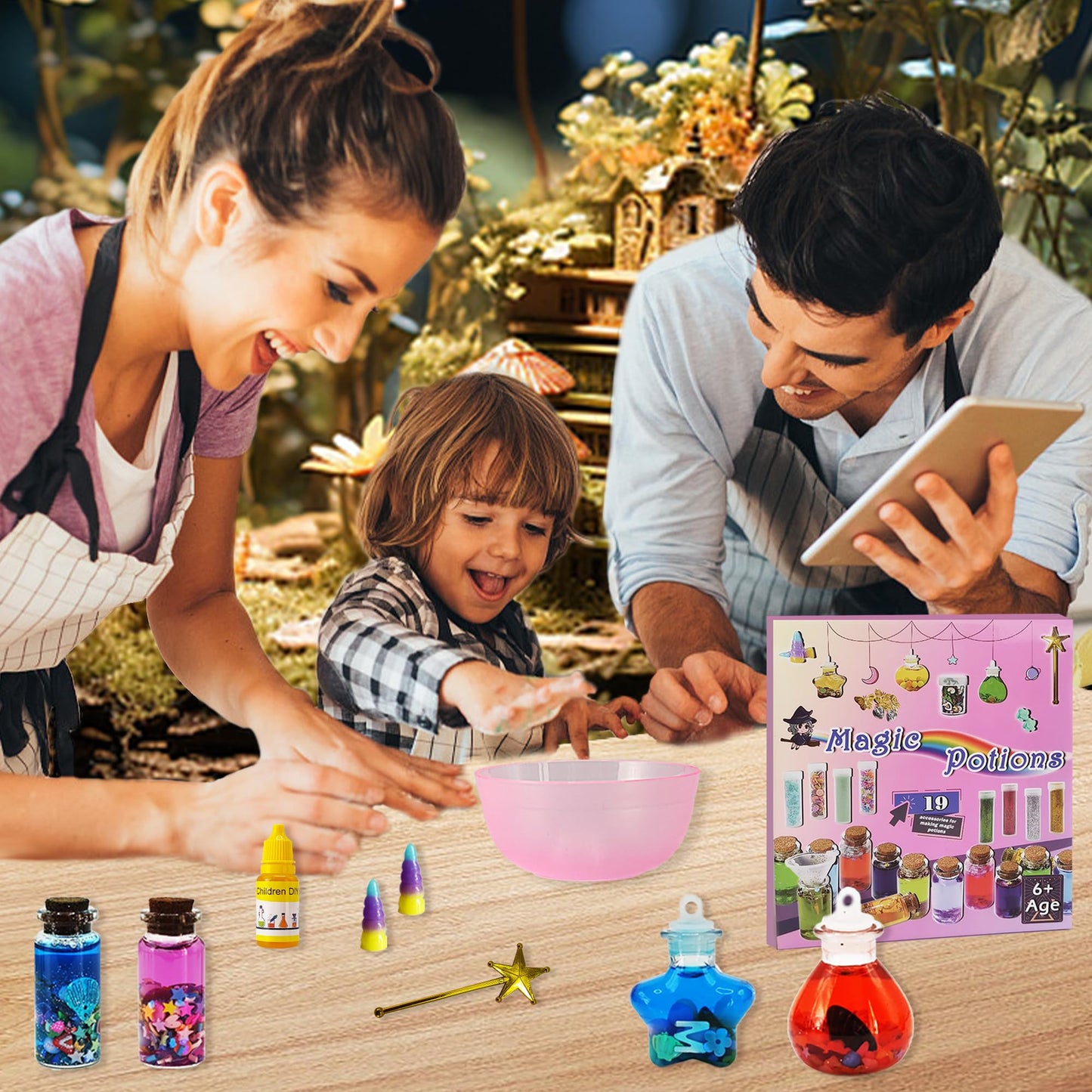DemoAbejas Fairy Mixies Potions Set with Magic for Kids, DIY 19 Bottles Mixies Potions for Christmas, Creativity‌ Art Craft Toy for Girls, Fun Birthday Gift Toys for Girl 6 7 8 9 10