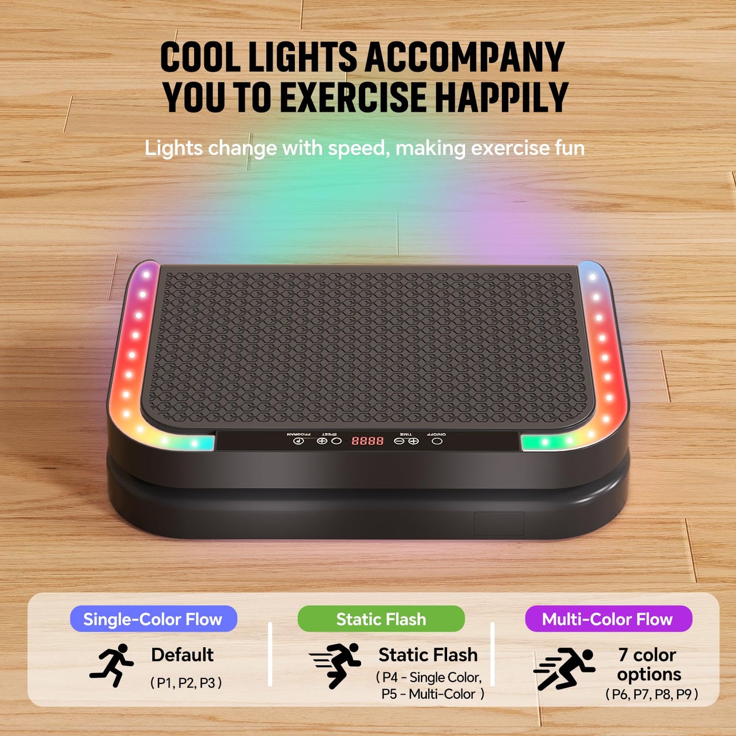 Vibration Plate Machine for Lymphatic Flow & Muscle Recovery, Vibration Fitness Platform with Bluetooth & LED Modes, 440 Lb Capacity & 200 Levels for Home Use