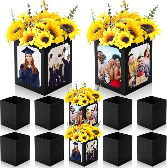 Spiareal 6 Pcs Graduation Box Centerpieces for Table 6/7 Inch Photo Frame Display Congrats Grad Party Favor Gift Picture T...