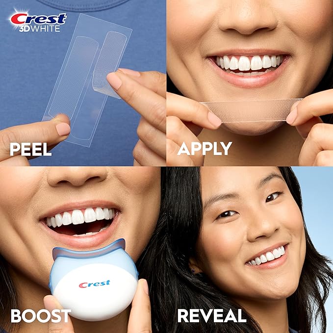 Crest 3D Whitestrips Professional Effects + LED Light – Teeth Whitening Kit, 1 Light + 20 Treatments, Each with 1 Upper/1Lower, 40 Strips – Crest 3DWhite Teeth Whitening Strips