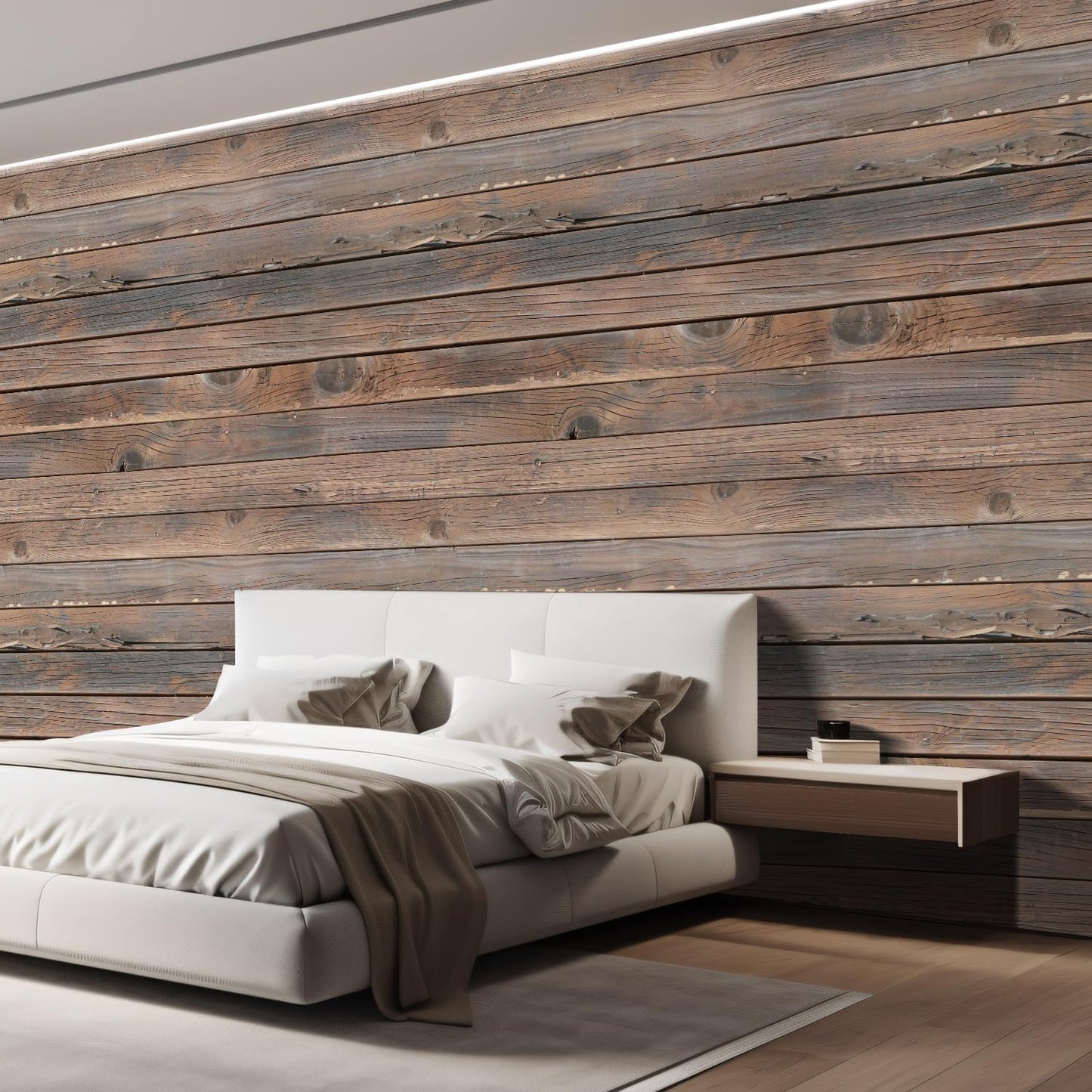 wall26 Wall Sticker/Wall Mural Horizontal Brown Vintage and Retro Wood Textured, Not Peel and Stick, Non-Woven Wallpaper Decorative for Bedroom, Living Room, Office - 120x120 inches