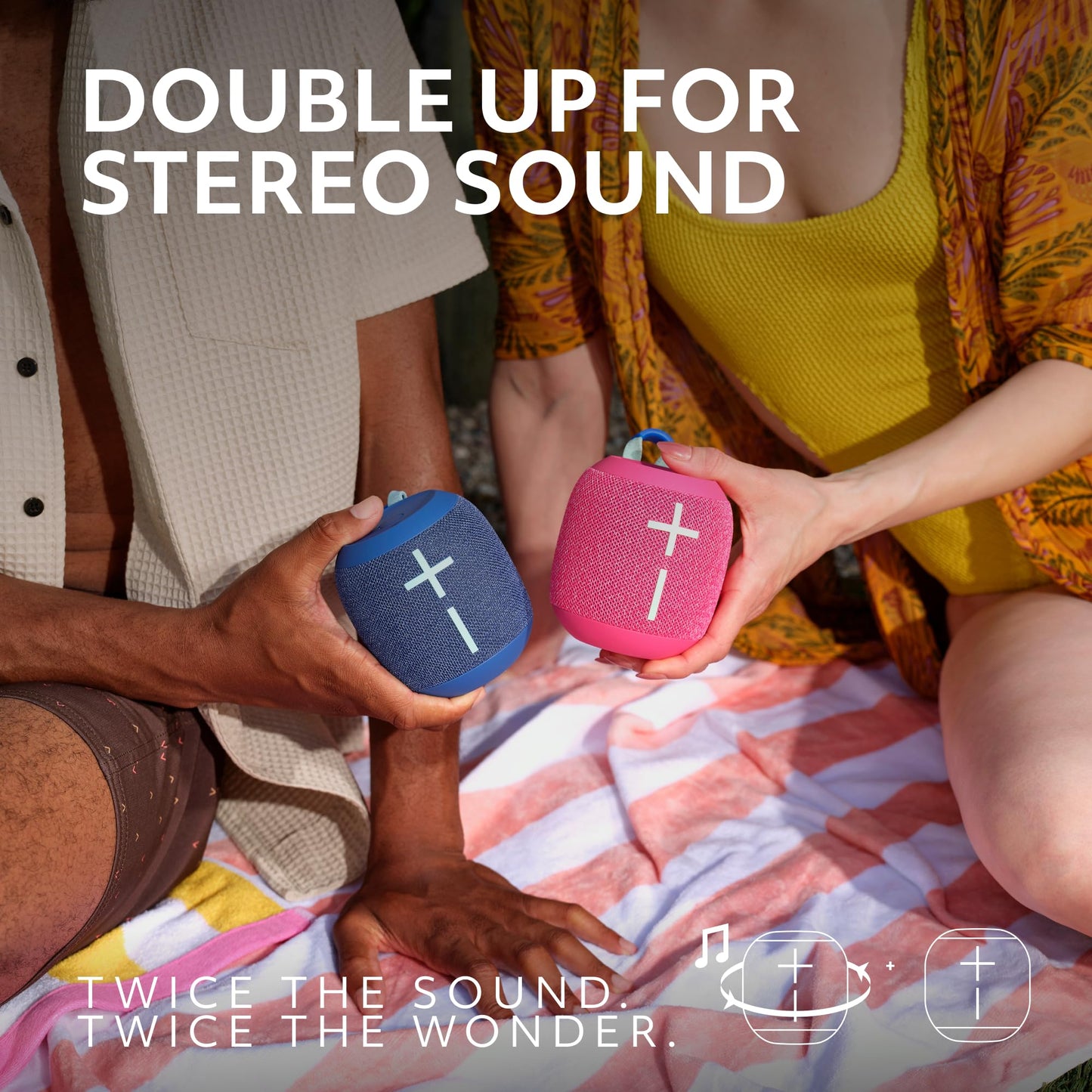 Ultimate Ears WONDERBOOM 4 Outdoor Speakers Bluetooth Waterproof with Big Bass & 360-Degree Sound, Dustproof Floating Wireless Speaker, 131ft Range - Pink
