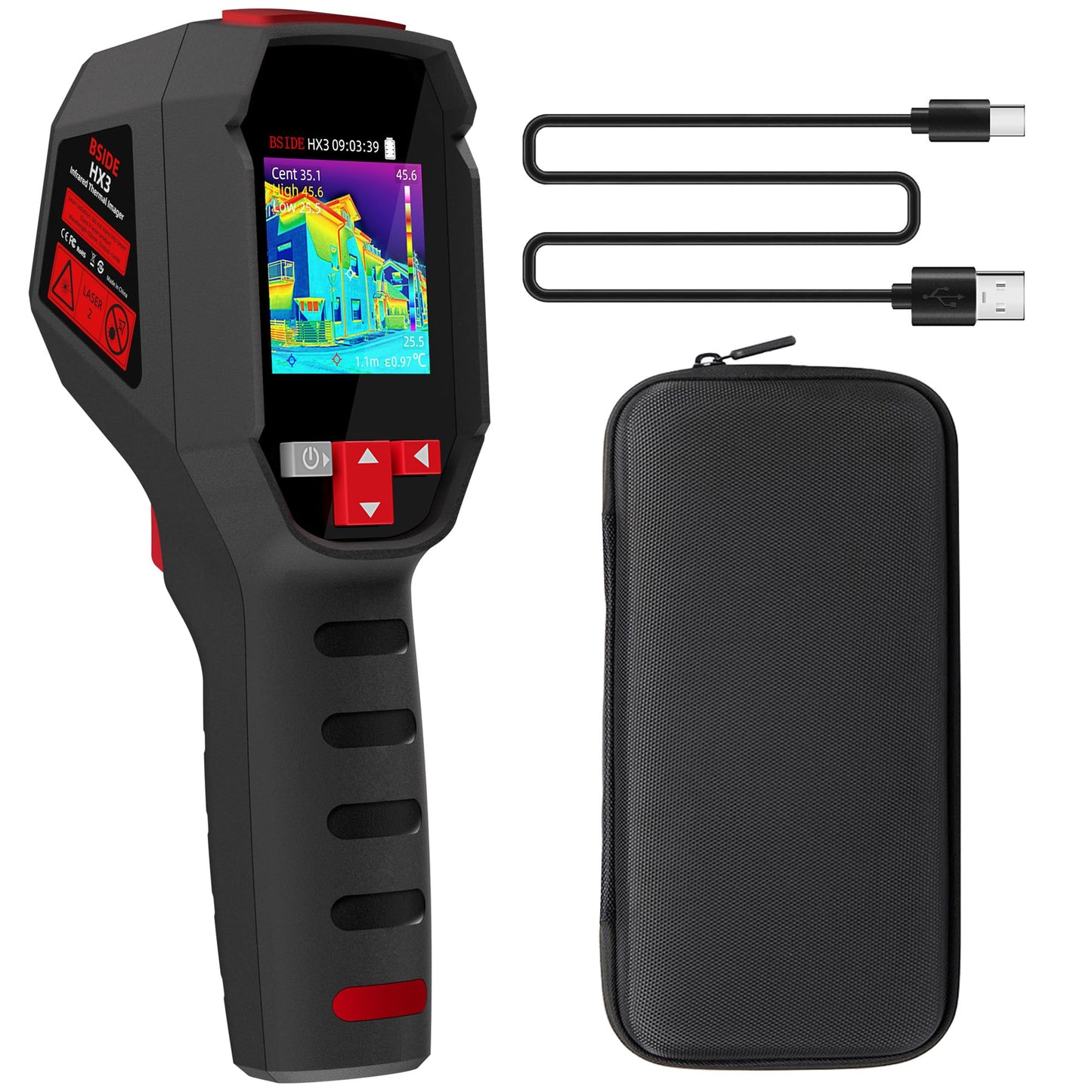 BSIDE Thermal Imaging Camera 240 x 240 Resolution Handheld Infrared IR Camera, 15 Thermal Palettes with 320 x 240 Full-Viewing TFT Display for Home Inspection HVAC Heat Pump Circuit Break, -4℉~1022℉