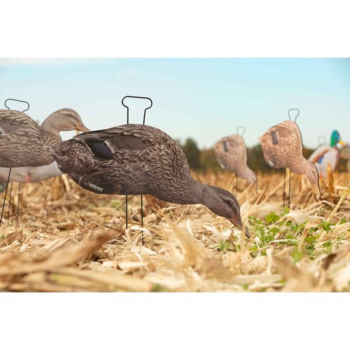 Higdon Outdoors Flats | Mallard Duck Standard Silhouette Decoys for Waterfowl Hunting | Realistic Lightweight Weather Resistant Drake & Hen Decoys with Easy Carry Stakes | Non-Flocked 12 Pack