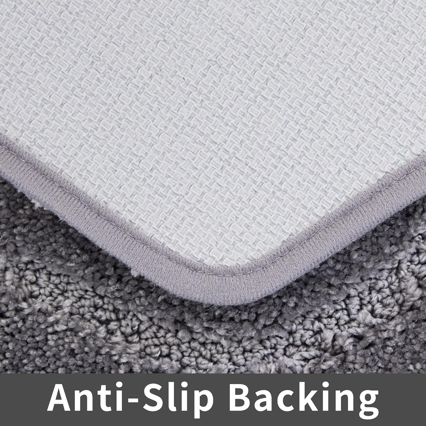 COSY HOMEER Extra Thick Bath Linen Sets Rugs for Bathroom - Anti-Slip Bath Mats Soft Plush 100% Strong Polyester Living Room Bedroom Water Absorbent(Grey,24x48 - Inches)