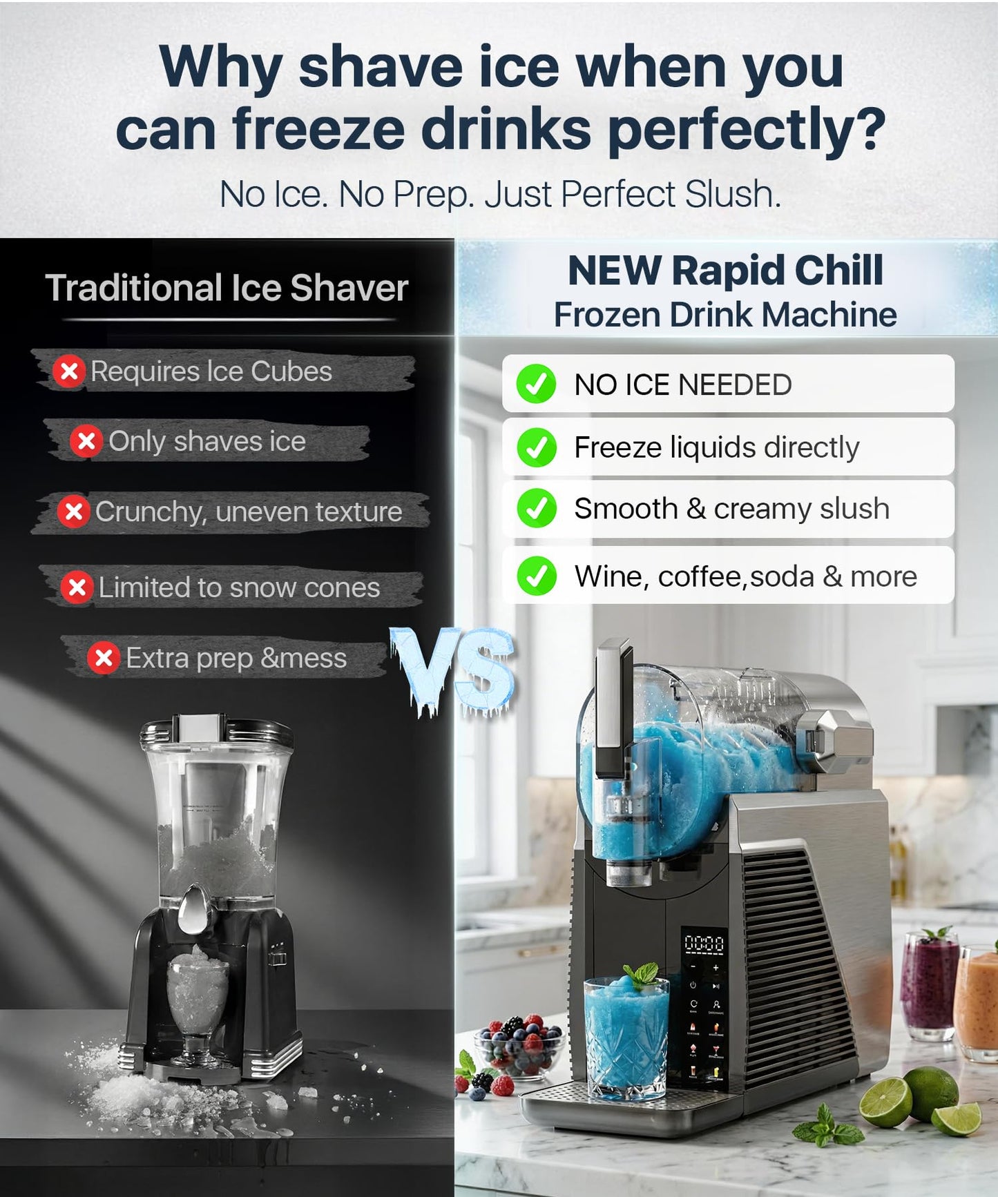 Homintell Slushie Machine for Home, No Ice Needed Frozen Drink Maker, 68oz Large Capacity with 360° QuickChill, 6 Presets & 10 Texture Settings, LED Touch Panel, Self-Cleaning for Margarita, Milkshake