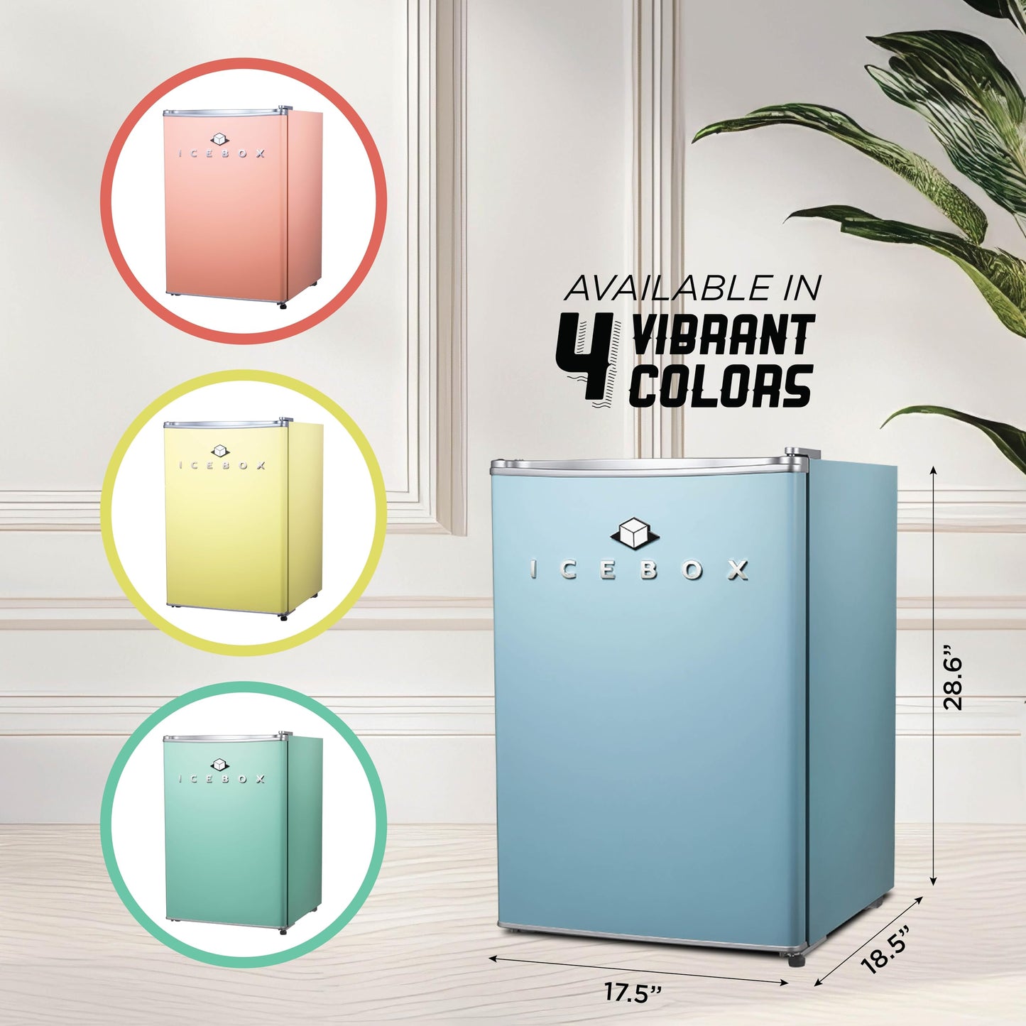 ICEBOX 2.5 Cu. Ft. Compact Refrigerator, ENERGY STAR Certified Small Refrigerator, Single Door Mini Fridge with Chiller Compartment, R600a Refrigerant, IBCR25SLT, Slate Blue