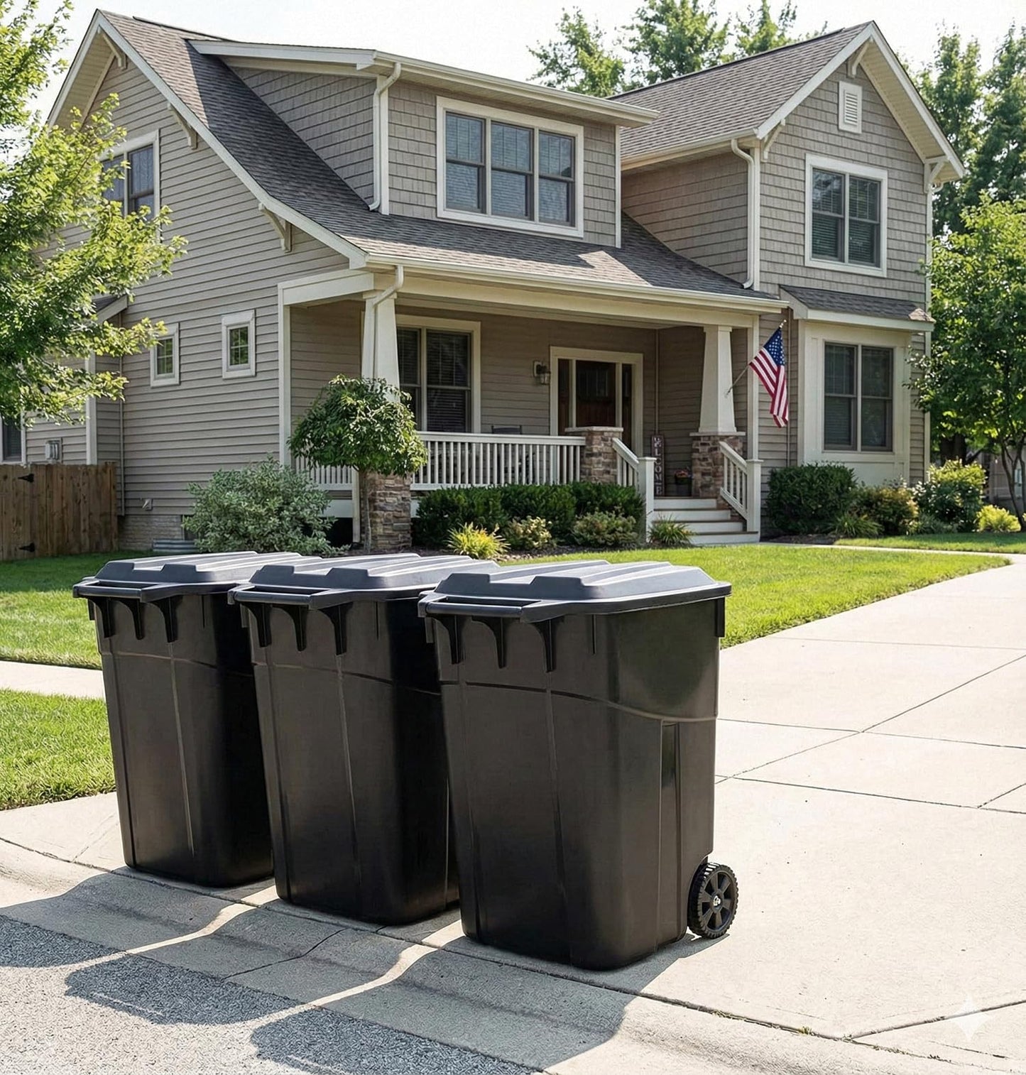 45 Gallon Large Trash Can with Attached Lid & Wheels Heavy Duty Wheeled Garbage Trash Can with Handle Heavy Duty Plastic Garbage Cans Click Lock Lid Design Perfect for Both Indoor Or Outdoor Use