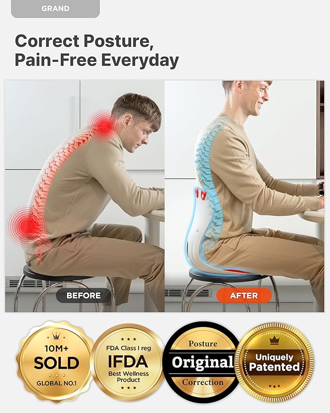curble Grand(Extra Wide&Sturdy) Cover Set – Ergonomic Back Support Chair with Detachable Cover, Lumbar Support for Posture Correction & Lower Back Pain Relief, Perfect for Home & Office(Set Black)