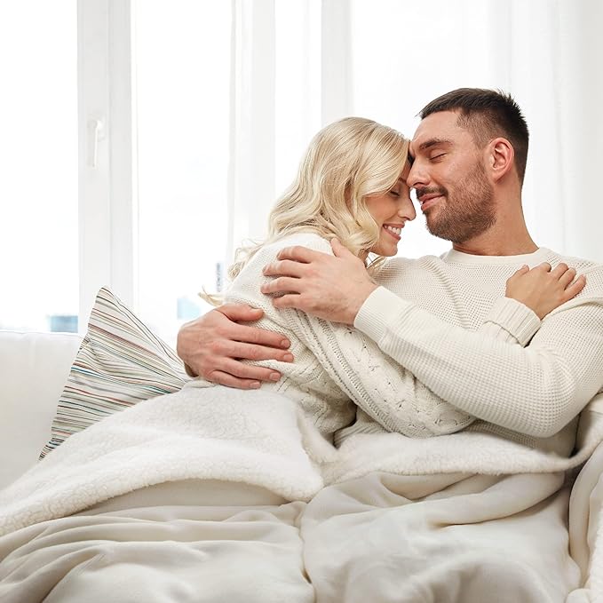 Bedsure GentleSoft Sherpa Fleece Throw Blanket Twin Size for Couch - Thick and Warm Throw for Women and Men, Soft Fuzzy Plush Twin Blanket for Winter, Non-Heated, Linen, 60x80 Inches