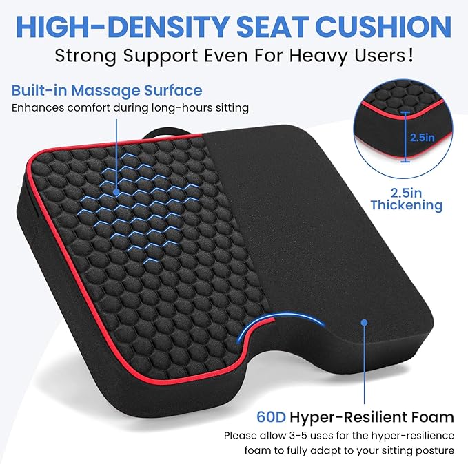 WIWODADI Stadium Seat Cushions - Portable Bleacher Cushions with 2.5" Extra Thick High-Density Foam and Massage Dots, Outdoor Fashion Seat Cushions for Sports Events, Travel, Camping, Chairs