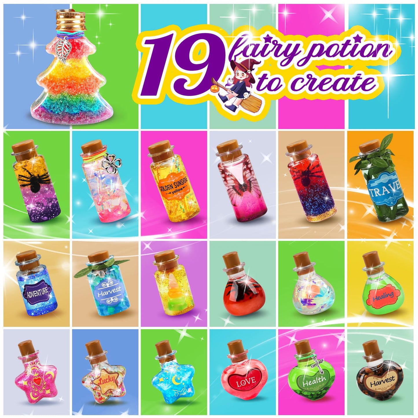 Potion Magic Kit for Kids, Creative Magic Fairy Arts and Crafts Kit Birthday Gifts Toys for Girls 6 7 8 9 10 11 12+ Year Old Boys Decorations Family Activities Party Favors