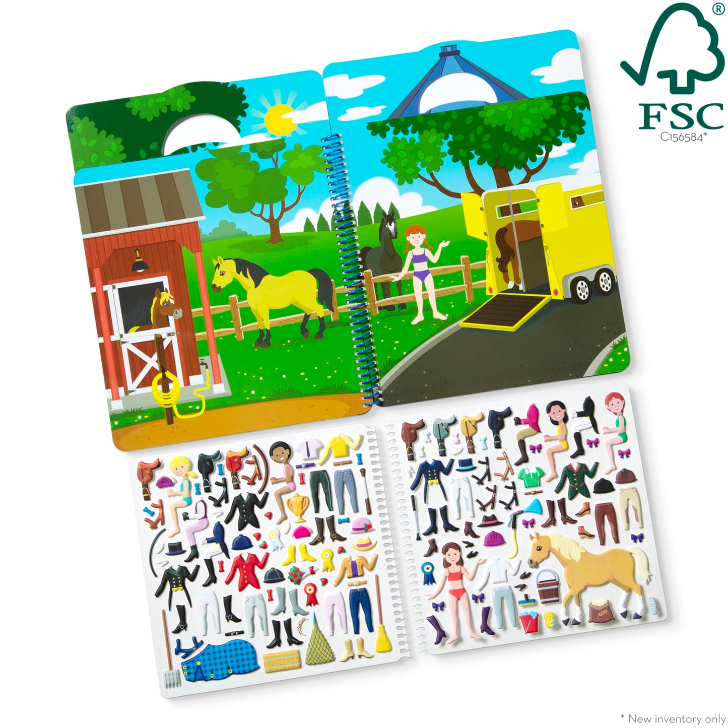 Melissa & Doug Puffy Sticker Activity Book: Riding Club - 139 Reusable Stickers