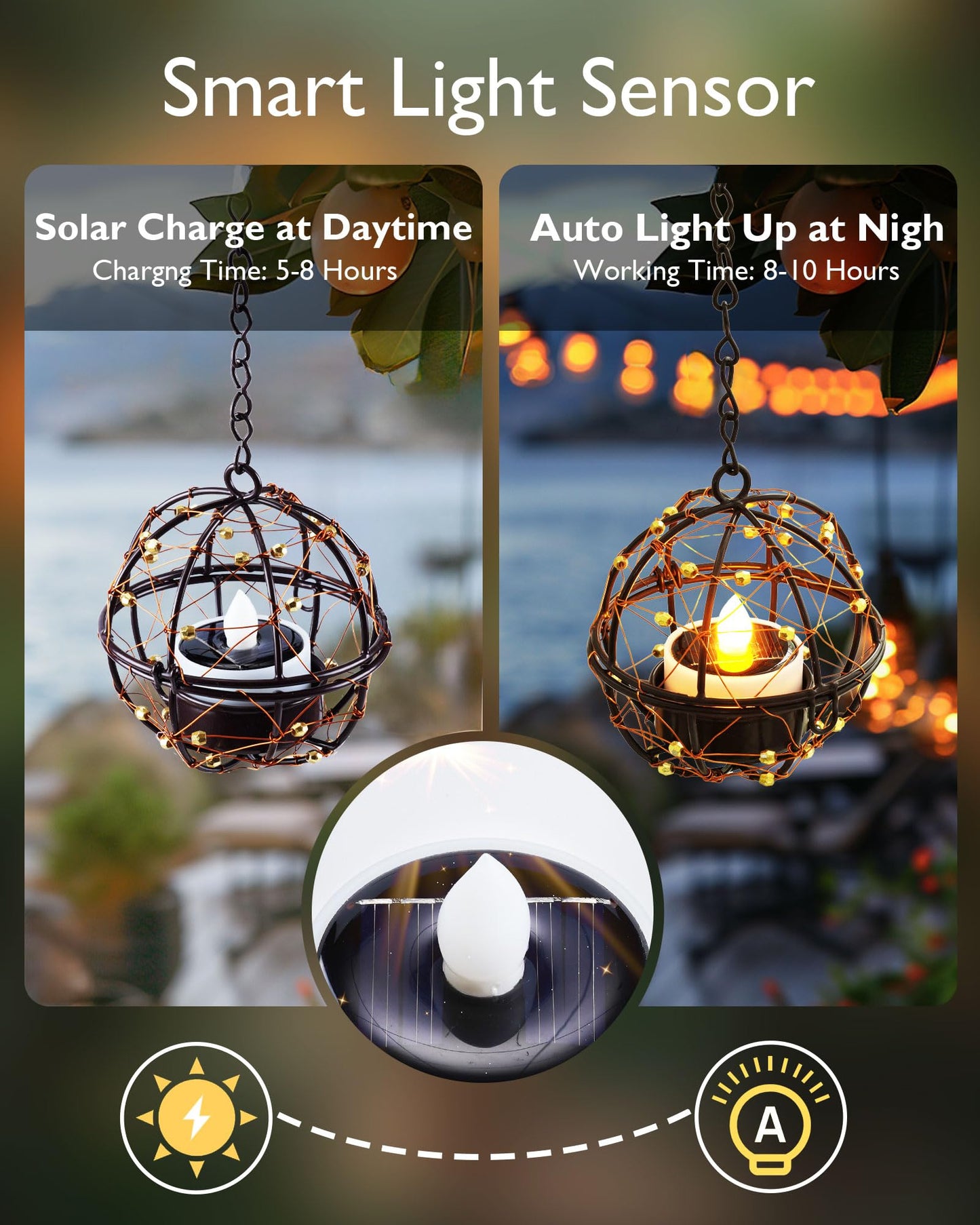 Homemory 12Pcs Solar Tea Lights Outdoor Waterproof, Rechargeable Dusk to Dawn Lighting, Flameless Flickering LED Votive Candles for Fairy Garden Decor, Patio Tables, Christmas Lanterns, Windows