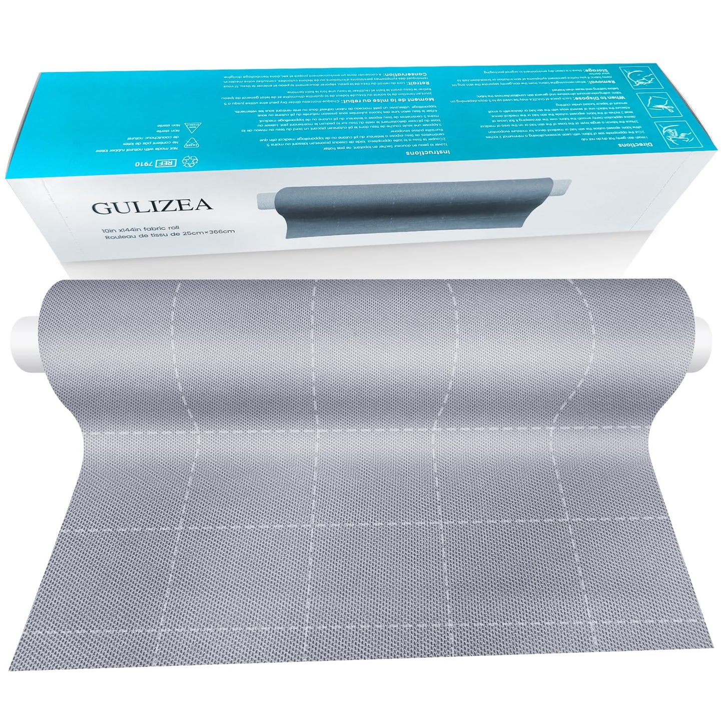 10x144 Inch Silver Infused Fabric Roll, Breathable & Non-Adherent Wound Dressing Wrap for Skin Fold Protection, Soft Medical Bandage Liner, Custom-Cut