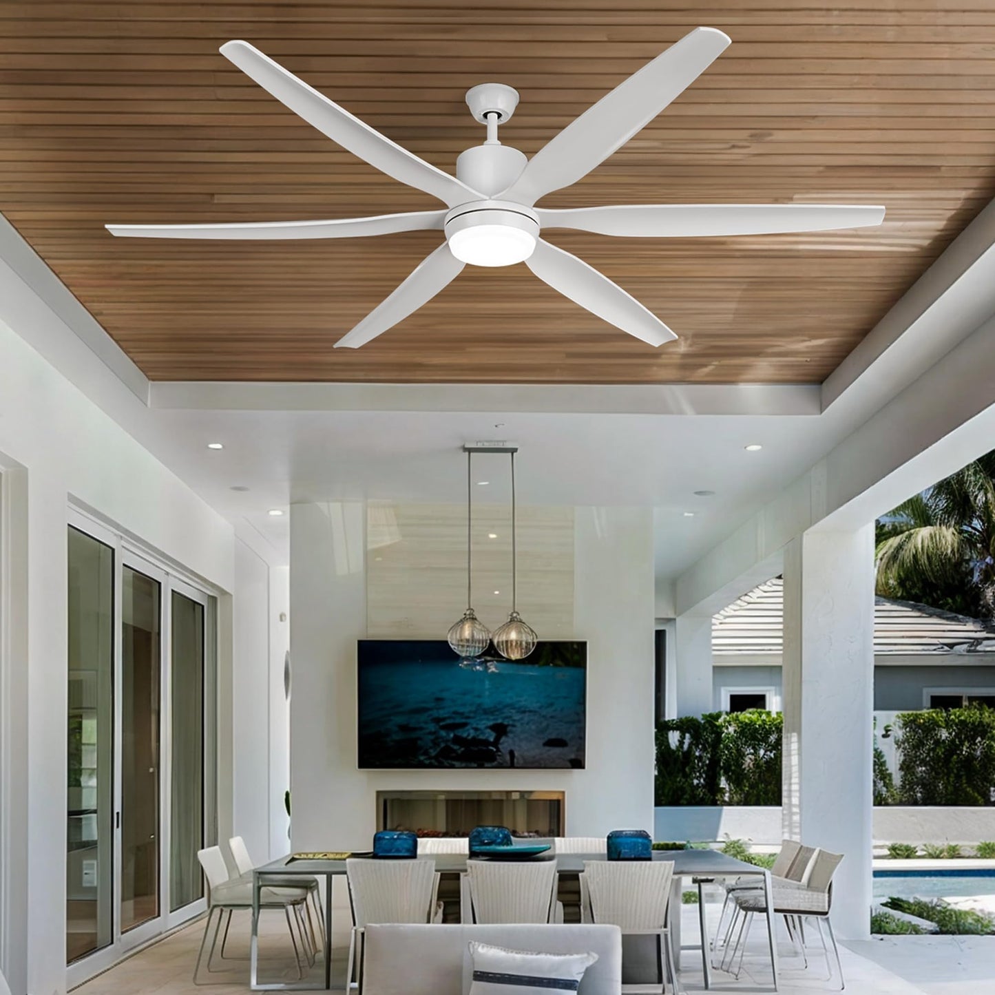 Dwvo 66 Inch Ceiling Fan With Lights, Smart Ceiling Fan With App & Remote Control, 3Cct Lighting, 6-Speed Reversible Quiet Dc Mo