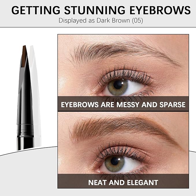 Browcharm Microblading Eyebrow Pencil for Women,0.1mm Ultra-Fine Mechanical Pencil,Makeup Brow Definer Waterproof,Draws Tiny Brow Hairs and Fills in Sparse Areas and Gaps (03 Light Brown)