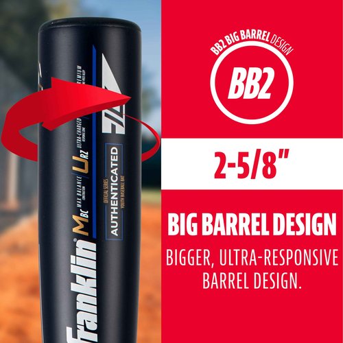 Franklin Sports Metal Youth Baseball Bat - Heist Kids Bats for Ages 8-12 - 2 5/8" Inch Big Barrel - Youth Drop -10 Aluminum Bats - USA Baseball Approved - 26" Inch / 16oz. - Royal 1000