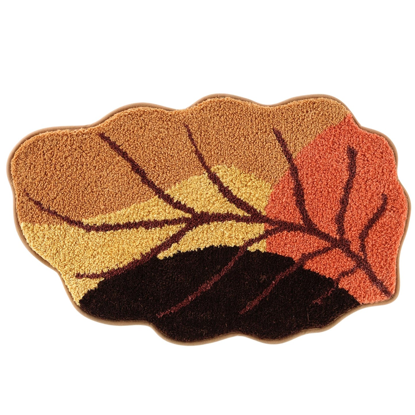Fall Leaves Bath Mat 20x32 Inch, Soft and Absorbent Tufted Cozy Fall Bathroom Rug Non Slip Washable, Autumn Thanksgiving Halloween Bathroom Decor Rug Holiday Decorations