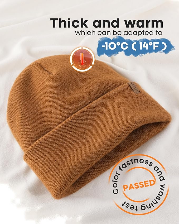 FURTALK Beanie for Men Women Cuffed Thick Knitted Unisex Winter Hat Beanies Skull Cap