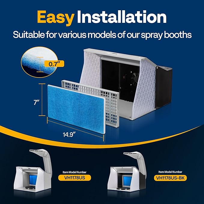 VIVOHOME 4pcs Airbrush Spray Booth Filter Double-Layer Airbrush Hobby Airbrush for fits VIVOHOME modle VH1178