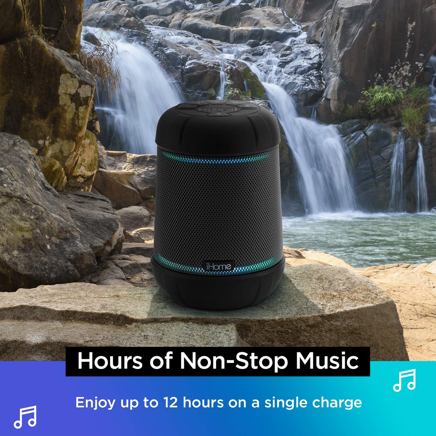 Ihome Ibt158 Smart Bluetooth Speaker - With Color Changing Led Lights - Perfect Portable Audio Device For Parties, Outdoors, And