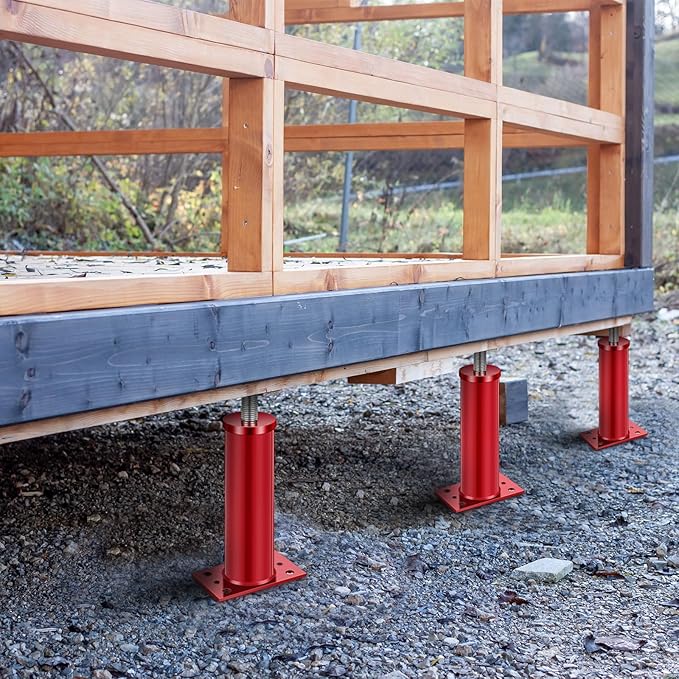 Yaocom 2 Pcs House Jacks for Leveling, Adjustable Jack Post 12"-16" Basement Floor Jack, Supports Stabilizer Screw Jacks for House Foundation, Stairs, Porches, Roof Beams, Load Capacity 11023 Lbs