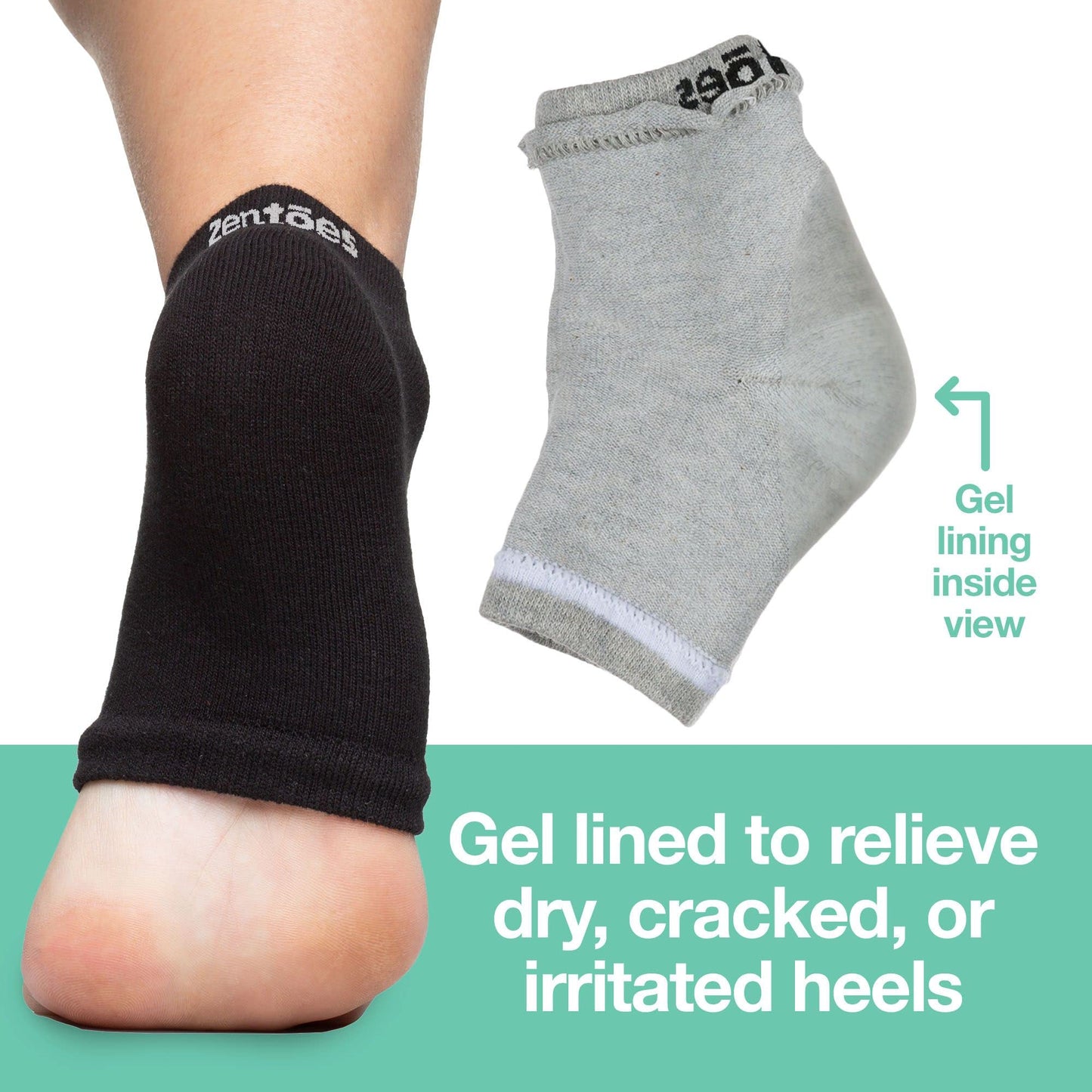 ZenToes Men's Moisturizing Cotton Sleep Socks with Vitamin E, Olive Oil and Jojoba Seed Oil to Soften and Hydrate Dry Cracked He