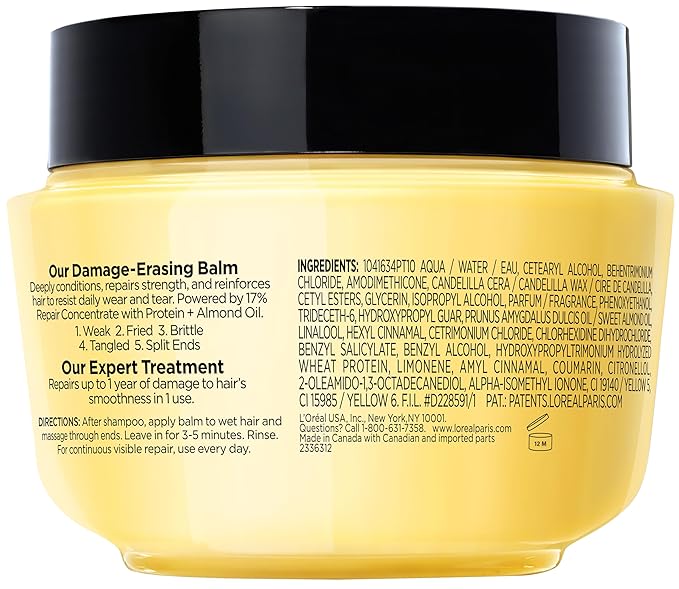 L'Oreal Paris Elvive Total Repair 5 Damage-Erasing Balm with Almond and Protein, 8.5 Ounce (Packaging May Vary)