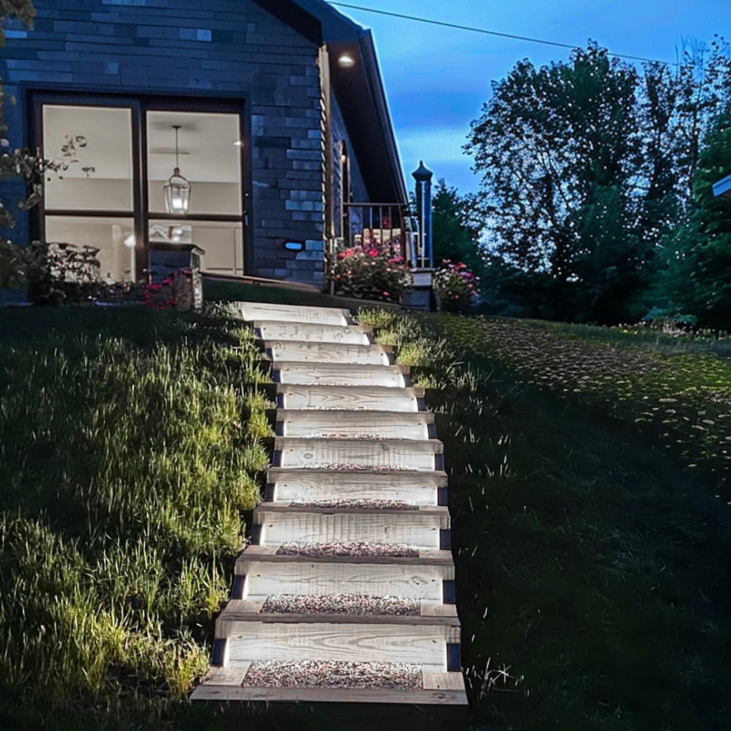 JOFIOS Solar Step Lights for Outside,6pack Solar Stair Lights Outdoor Waterproof IP67,Outdoor Deck Step Lights,Solar Outdoor Lights for Staircase,Patio,Front Step(Cool Brown)