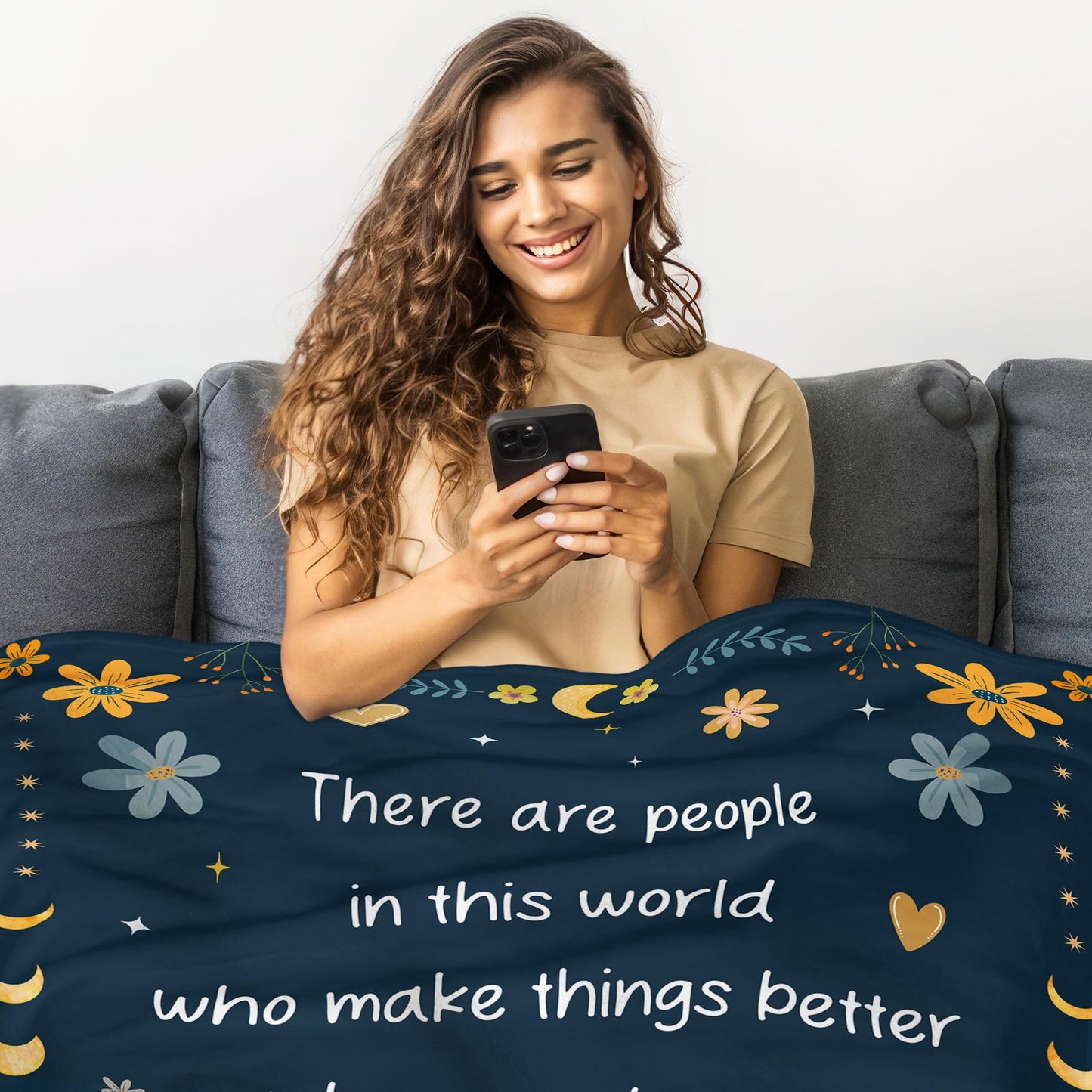 WRAPIX Thank You Gifts for Women - Soft Fleece Throw Blanket 60x80 in - Birthday Inspirational Retirement Gift for Woman Friends Coworkers Employee Nurses, Teacher Appreciation Gifts