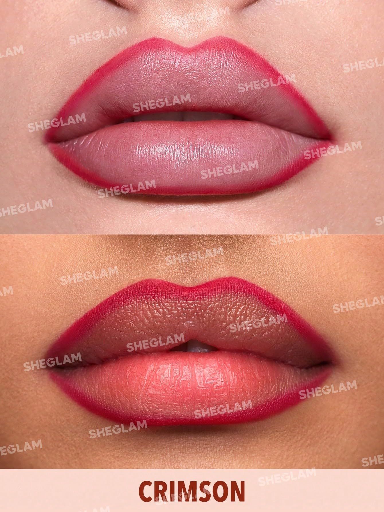 SHEGLAM Lip Facts Lip Liner Highly-Pigmented Pencil For Shaping & Sculpting Lips Long-Lasting Creamy Make Up-Crimson