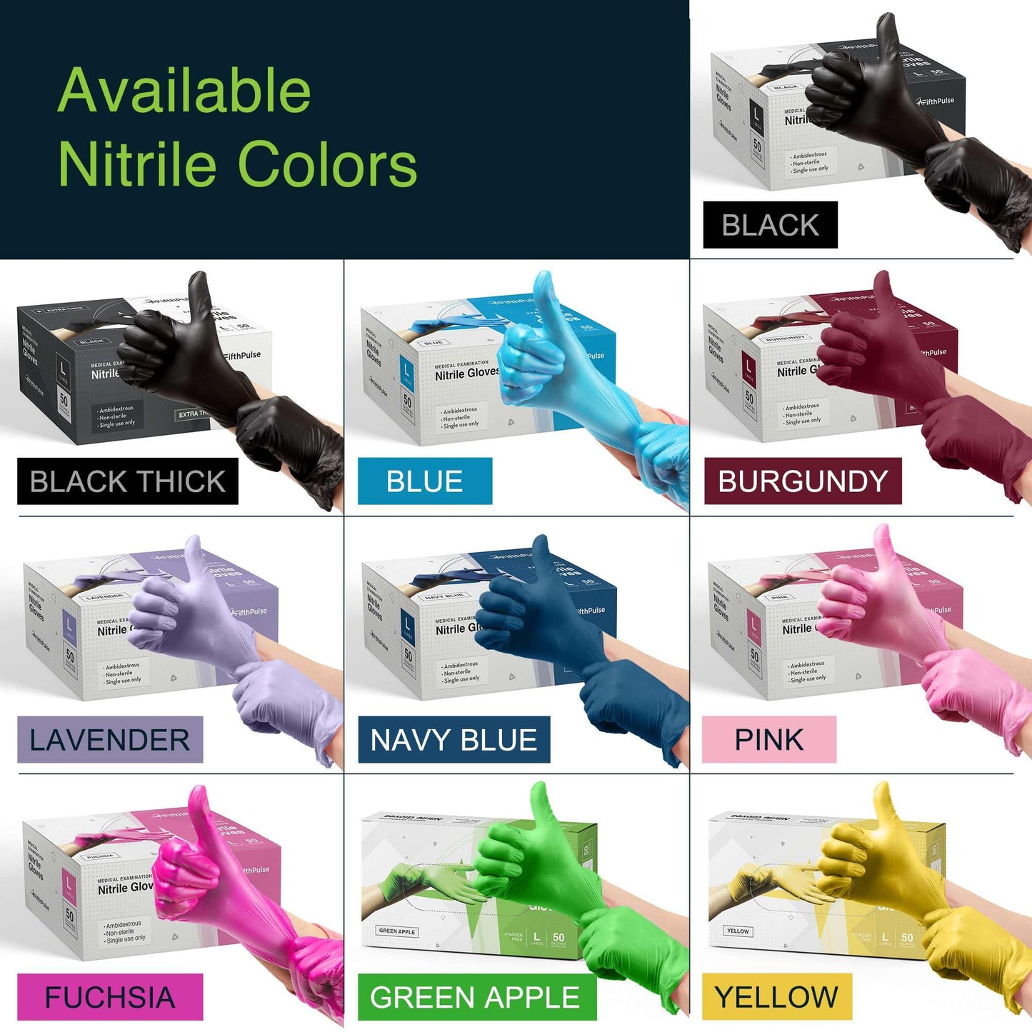 Fuchsia Hot Pink Nitrile Disposable Gloves - 50 Count - 3 Mil Nitrile Gloves Large - Powder and Latex Free Rubber Gloves - Surgical Medical Exam Gloves - Food Safe Cooking Gloves
