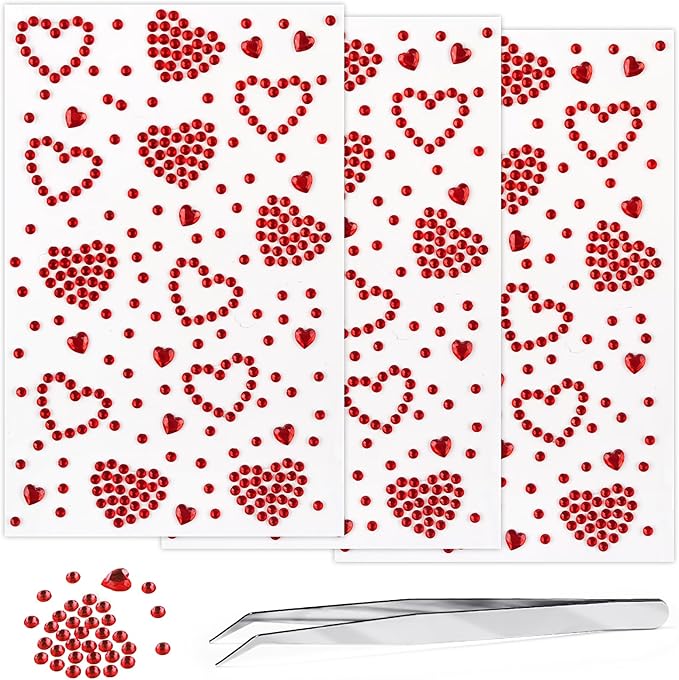 Self Adhesive Face Gems Stickers, Face Eye Jewels Rhinestones Festival Essentials Rave Accessories Rhinestone Stickers for...