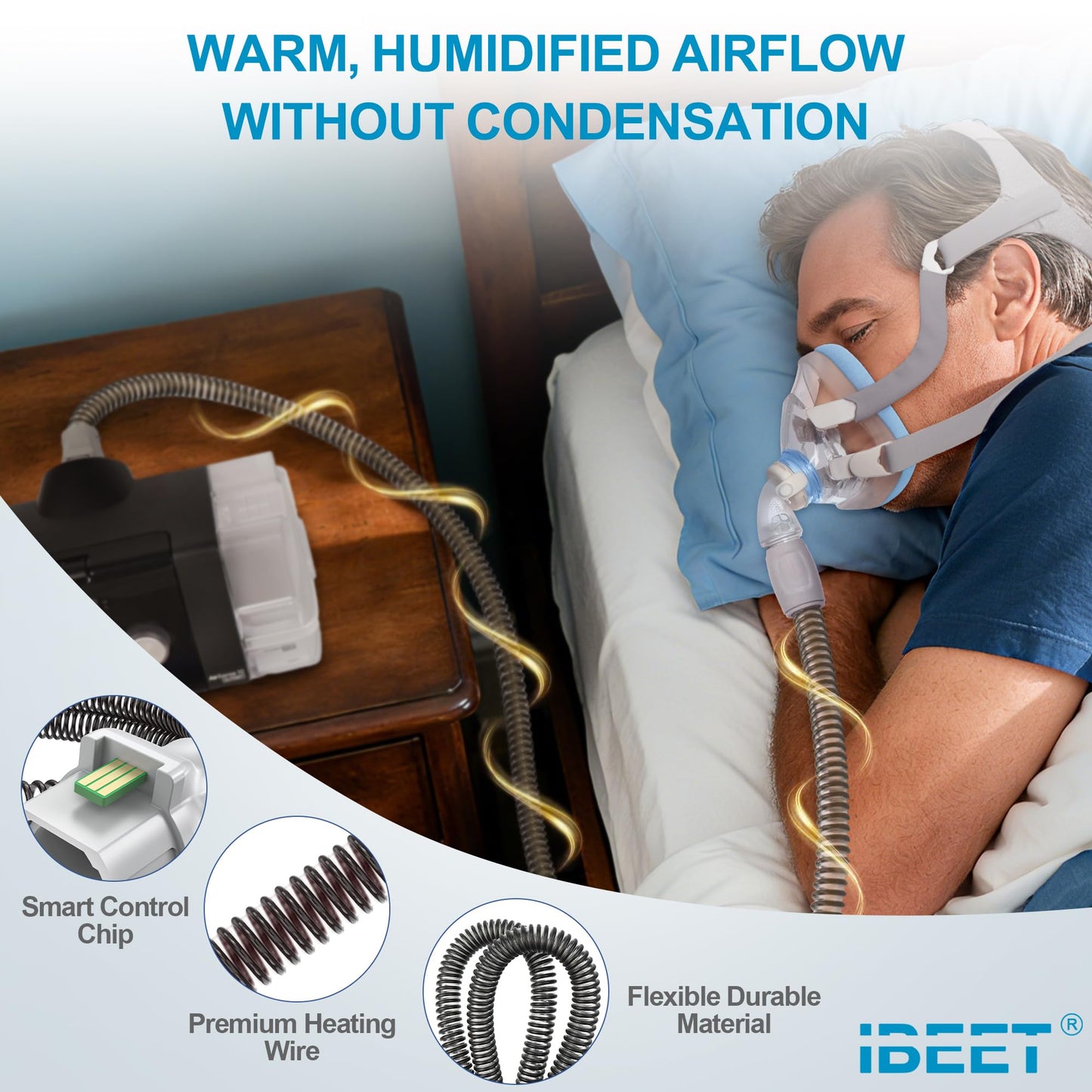 Replacement Hose for Airsense 10 Climate-Line Air Hose, 6.5FT Flexible CPAP Tube Eliminating Rainout for Enhanced Comfort Compatible with Aircurve 10, IBEET Tubing for All Air Sense 10 Series