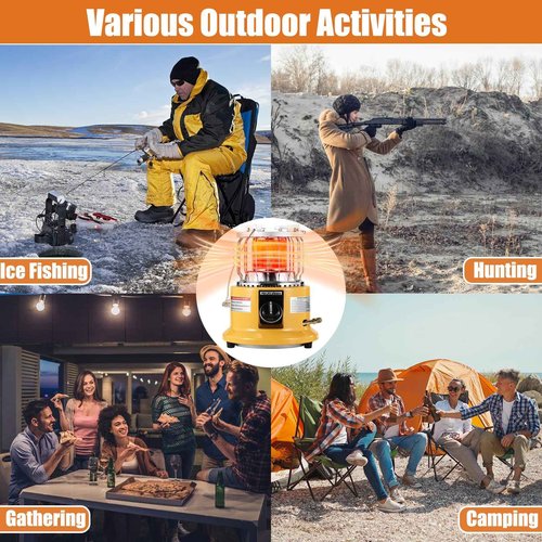 MOZODAWN 2 in 1 Propane Heater & Stove, 13000 BTU Portable Propane Heater Indoor with Handle, Outdoor Heater Gas Stove for Patio, Camping, Tent, Ice Fishing, Garage