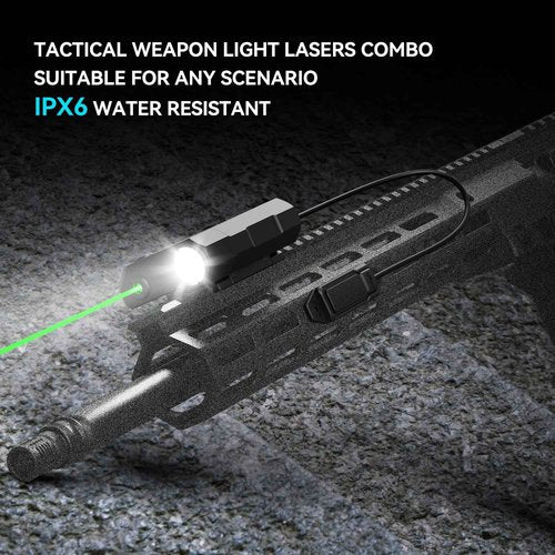VOTATU V845 Green Laser/Light Combo Compatible with M-LOK Picatinny Rail, 2000 Lumens LED Flashlight and Laser Sight with Pressure Switch for Rifle and Carbine