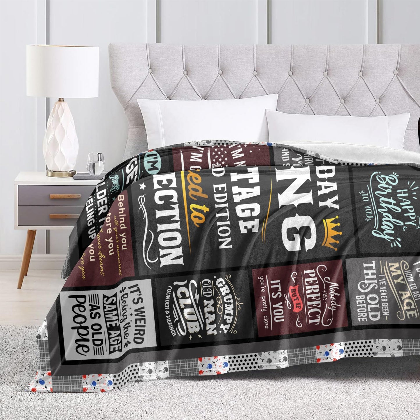 Birthday Gifts for Men/Dad/Him/Boyfriend/Fiance/Husband/Male, Men Gifts for Birthday, Men's Birthday Gift Ideas, Happy Birthday Decorations for Men, Gifts for Man Bday Unique Throw Blanket 60"X50"