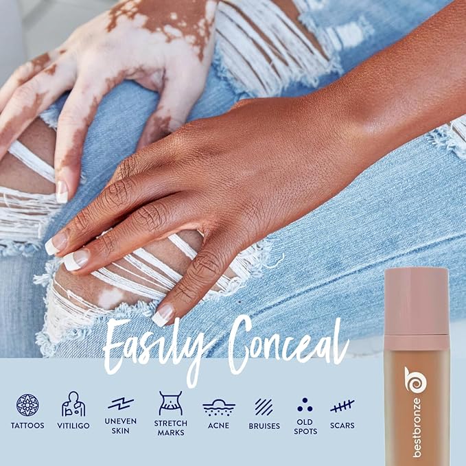 Best Bronze Bombshell Body Makeup - Tattoo Cover Up Makeup & Body Foundation Waterproof - Tattoo Concealer Waterproof for Scars, Varicose Veins Cover Up & Leg Foundation (NW34 Medium Golden)